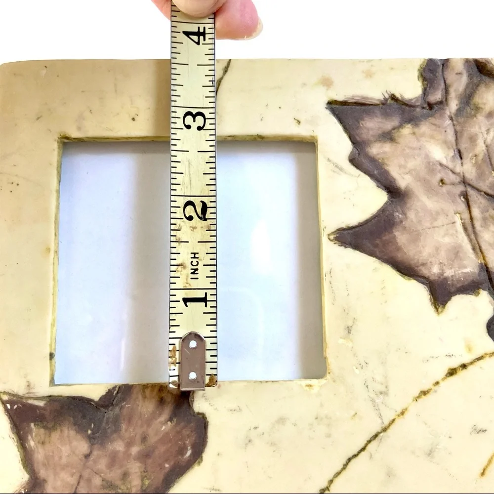 World Bazaars Stone Leaf Picture Frame